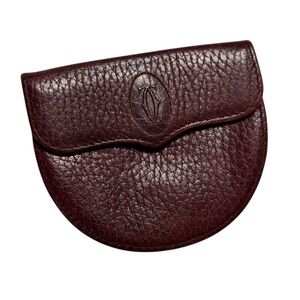CARTIER Coin/Card Case in Bordeaux leather - 100% AUTHENTIC
